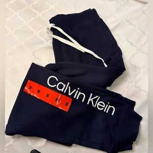 Calvin Klein Dark Blue Joggers Sleepwear with Logo with side pockets size M NWOT